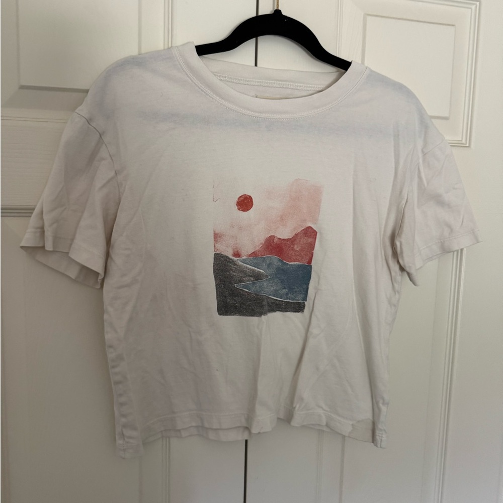 MADEWELL cropped Graphic Tee with Abstract Design